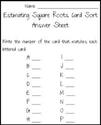 Estimating Irrational Square Roots Card Sort Math Centers Game Estimating Square Roots Square Roots Parts Of Speech Worksheets