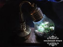 Desktop Terrarium With Night Light Steampunk Lighting Solar Lights Diy Solar Light Crafts