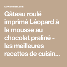 Gateau Roule Imprime Leopard A La Mousse Au Chocolat Praline Recette Gateau Roule Imprime Mousse Au Chocolat Mousse Au Chocolat Praline