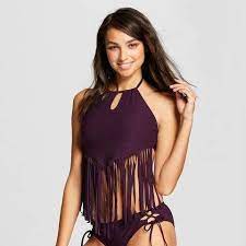 Mossimo Women S Fringe High Neck Tankini Top Affiliate High Neck Tankini Top Tankini High Neck Halter Tankini