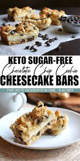 Keto Chocolate Chip Cookie Cheesecake Bars Chocolate Chip Cheesecake Bars Sugar Free Cheesecake Almond Flour Cookies