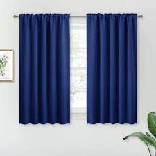 The curtain has a bulky design that keeps your bedroom affairs private, and. Amazon Com Ryb Home Kitchen Window Curtains Blackout Curtains For Bedroom Room Darkening Draperies With Top Rod Pocket Back Loops 2 Hanging 42 Inch Wide By 45 Inch Long Navy Blue 1 Pair