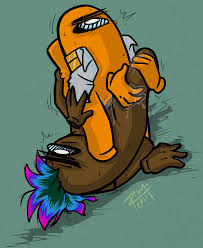 Squishcrew Red and Orange Character Among Us