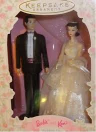 Vintage Barbie Ken Wedding Cake Topper Idea Wedding Barbie And Ken Christmas Or Wedding Cake Toppers Barbie Christmas Ornaments Christmas Wedding Cakes