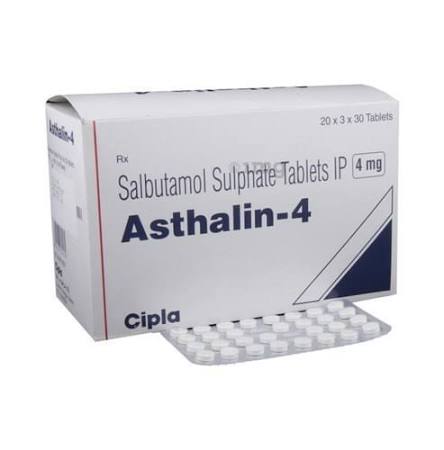 Salbutamol Tablets - 4mg | Blister Pack of 30 Tablets, Manufactured by Cipla, Effective for Asthma and COPD, Contains Salbutamol Sulphate - 4mg | Blister Pack Of 30 Tablets, Manufactured By Cipla,