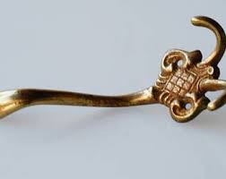 Hook For Wall French Antique Brass Chateau Chic Vintage Triple Hook Architectural Metal Coat Hat Hook Vintage Metal Wall Hooks Metal Walls Wall Hooks