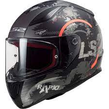 Kranos Ls2 Ff353 Rapid Circle Matt Titanium Fluo Orange Helmet Neon Orange Orange Black