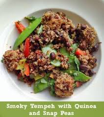 Smoky Tempeh With Quinoa And Snap Peas Recipe Tempeh Snap Peas Food