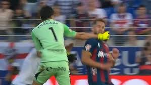 Spanish derby descends into chaos after keeper punches opponent in face