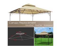 Guaranteed low prices on modern lighting, fans, furniture and decor + free shipping on orders over $75!. Yescom 10 6 X10 6 Gazebo Top Replacement For 2 Tier Madaga Frame Outdoor Canopy Patio Garden Yard Light Beige Y00710t01 Newegg Com