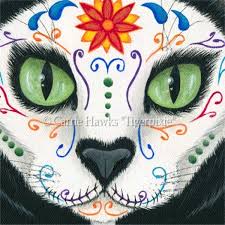(8 x 4.7) *a tolerance may apply to the dimensions. Day Of The Dead Cat Black Cat Dia De Los Muertos Gato Sugar Skull Cat Art Print Tigerpixie Fantasy Cat Art