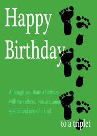 Happy Birthday Triplet Footprints Card Ad Ad Birthday Happy Triplet Card Triplets Happy Birthday Birthday Quotes