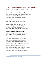 Si kiki si kiki itu kawanku la lala li lili dia pandai menyanyi. Lirik Lagu Kanak