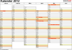 Jahreskalender und halbjahreskalender in verschiedenen farben kostenlos drucken. Kalender 2012 Zum Ausdrucken Als Pdf In 11 Varianten Kostenlos
