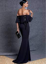 Une robe en lin vous laissera respirer sous la canicule. Patron Vogue 1604 Robe Soiree Femme Maxi Longue Col Bardot