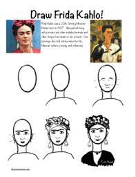 Draw Kahlo! Step-By-Step How To Draw Mexican Artist Frida Kahlo | Tpt