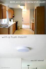 How to update recessed fluorescent lighting in kitchen diy? How To Replace A Fluorescent Light With An Led Flush Mount Kitchen Update Tutorial Create Enjoy
