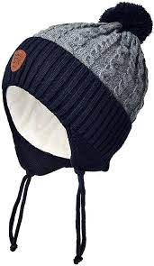 Amazon Com Somaler Toddler Boys Fleece Lined Knit Beanies Hat With Earflap Kids Warm Fur Pom Pom Winter Hat Dar Winter Hats Beanie Beanie Hats Fur Pom Pom Hat