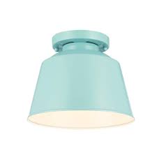 Hardware fixture is under the electroplated finish, surface is smooth and solid. Feiss Freemont Hi Gloss Blue Semi Flush Mount Flush Mount Lighting Flush Ceiling Lights Outdoor Flush Mounts