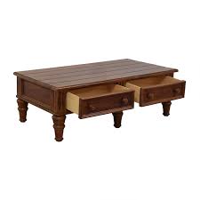 The coffee table has 2 granite slabs and can be removed if you need to coffee table: 90 Off Thomasville Thomasville Ernest Hemingway Collection Two Drawer Coffee Table Tables