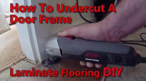 This is one of the tools every professional uses to cut laminate floor boards to length and is the key to how to cut a laminate floor. How To Undercut Door Jambs For Laminate Flooring Diy Youtube