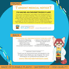 Endometriosis Card Endo Card Endometriosis Emergency Card Etsy Uk