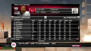 2011 2012 South Carolina Gamecocks American Football Team Roster Ncaa Football 12