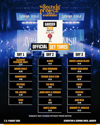 Rundown @thesoundsproject 7, 8, 9 Agustus 2026 Econvention & Ecopark Ancol,  Jakarta Let's goooo 📷 : doc.The Sounds Project 2025 #infopensi