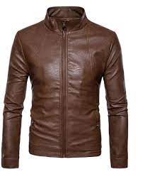 Arrow Men Slim Fit Leather Soft Jacket Yuiuyiyggf Leather Jacket Men Black Leather Jacket Men Faux Leather Bomber Jacket