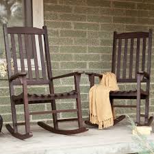 Set Of 2 Indoor Outdoor Patio Porch Dark Brown Slat Rocking Chairs Rocking Chair Porch Patio Rocking Chairs Outdoor Rocking Chairs