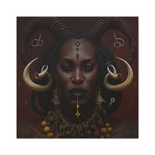 Devil Horns Demon Girl, Horror Art Print, Pagan Decor, Witchy Gifts, Spooky  Decor, Powerful Woman Art