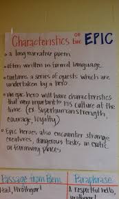 students brainstorm and record characteristics of an epic