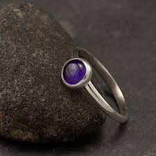 Amethyst Ring Sterling Silver Ring Purple Stone Ring February Birthstone Ring Handmade Silver Jewelry Amethyst Purple Stone Rings Amethyst Ring Sterling Silver Rings