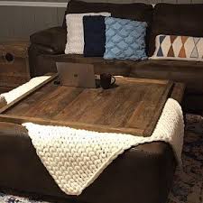 Wood Ottoman Tray Oversized Ottoman Coffee Table Large Etsy In 2020 Oversized Ottoman Coffee Tables Wood Ottoman Ottoman Tray