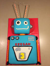Birthday Cake For 3 Year Old Boy Robot Cake For A 3 Year Old Boy Robot Cake Birthday Cake Kids Robot Birthday Party