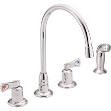 Home depot kitchen faucets with sprayer moen. Moen Part 8242 Moen Commercial Widespread Kitchen Faucet With Sprayer 8 In 2 2 Gpm Lever Handles Chrome Food Service Kitchen Faucets Home Depot Pro