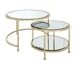 Round coffee table gold with smoked glass centre table living room furniture. Aruba Nest Of Coffee Tables Gold New In Coventry For 165 00 For Sale Shpock