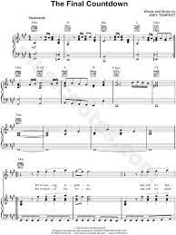 The Final Countdown By Europe The Final Countdown Sheet Music Sheet Music Notes
