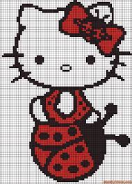 Hello kitty punto de cruz. Hello Kitty Ladybug Perler Bead Pattern Punto De Cruz Punto De Cruz Infantil Punto De Cruz Patrones