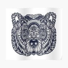 Top bear tattoo designs to ink yourself with. Bear Tattoo Posters Redbubble