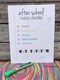 After School Routine Checklist Julie Measures