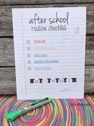 after school routine checklist julie measures