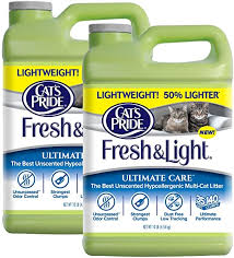 Amazon Com Cat S Pride Fresh And Light Ultimate Care Lightweight Unscented Hypoallergenic Multi Cat Litter 10 Pound Jug 2 Pack Pet Supplies