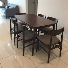 Find great, low priced dining room sets at big lots. Arturo Lucia Seeta Dining Set Dining Table Dining Chairs Solid Wood 6 Seater Dining Set Free Shipping To West Malaysia Building Materials Online
