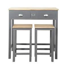 Table A Manger Haute Et 2 Tabourets Gris L90 Chablis Grosser Esstisch Hoher Kuchentisch Hoher Esstisch