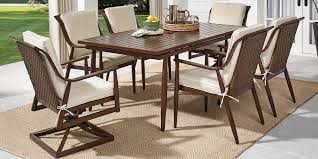 Jorgen Bronze 7 Pc Rectangle Outdoor Dining Set With Vanilla Cushions Rooms To Go Patio Dining Set Outdoor Dining Set Outdoor Dining Room