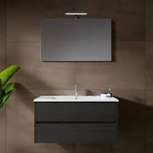 Shop our exclusive designs for bathroom vanities and decor at cymax furniture. Riho Porto Wave Washbasin With Vanity Unit And Led Mirror Front Dark Grey Oak Corpus Dark Grey Oak Fpo100dp5dp5s10 Reuter