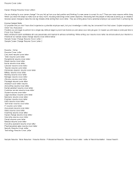 Change Of Industry Cover Letter Sample Cover Letter