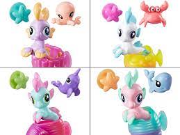 Some had weights in their tails so that they would float right side up at the surface of the water. My Little Pony The Movie Baby Sea Ponies Hippogriffs Wave 2 Set Of 4