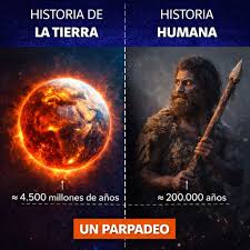 La historia humana es solo un parpadeo La Tierra tiene unos 4.500 millones  de años. La historia humana, en cambio, apenas alcanza 200.000 años. Si  toda la historia del planeta fuera un